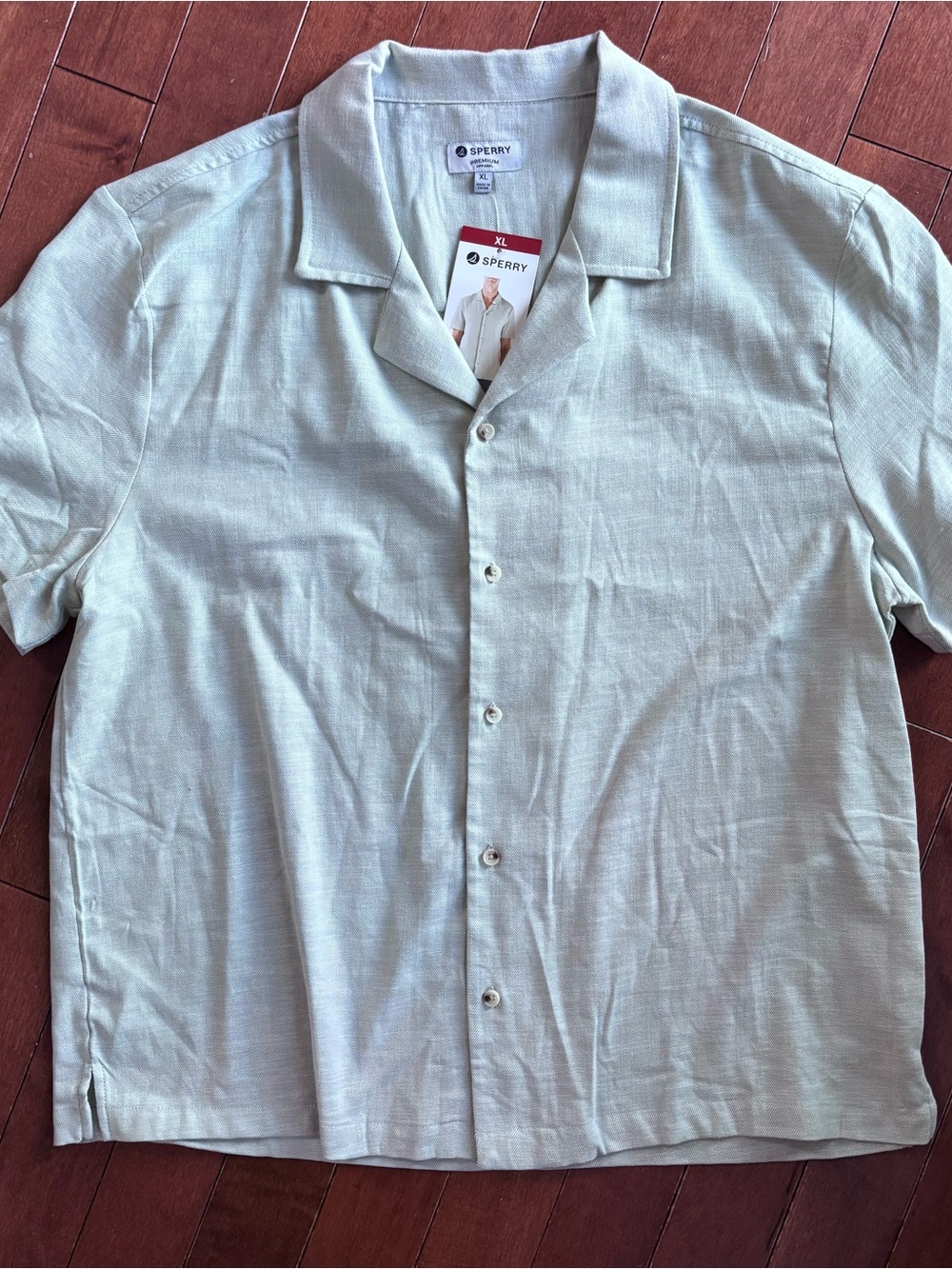 Sperry Men's Short Sleeve Camp Shirt in Sage Green